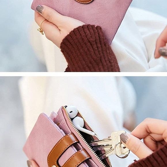 ✨✨BRAND NEW Women's Small Bifold Leather Wallet All Match Fashion Zipper… - Picture 3 of 6